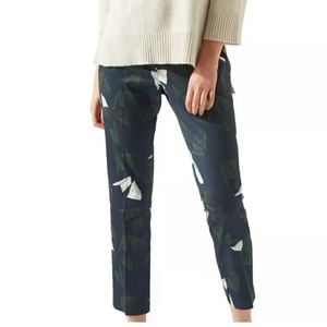 Jigsaw Abstract Strokes Slim Cropped Trouser Size 4